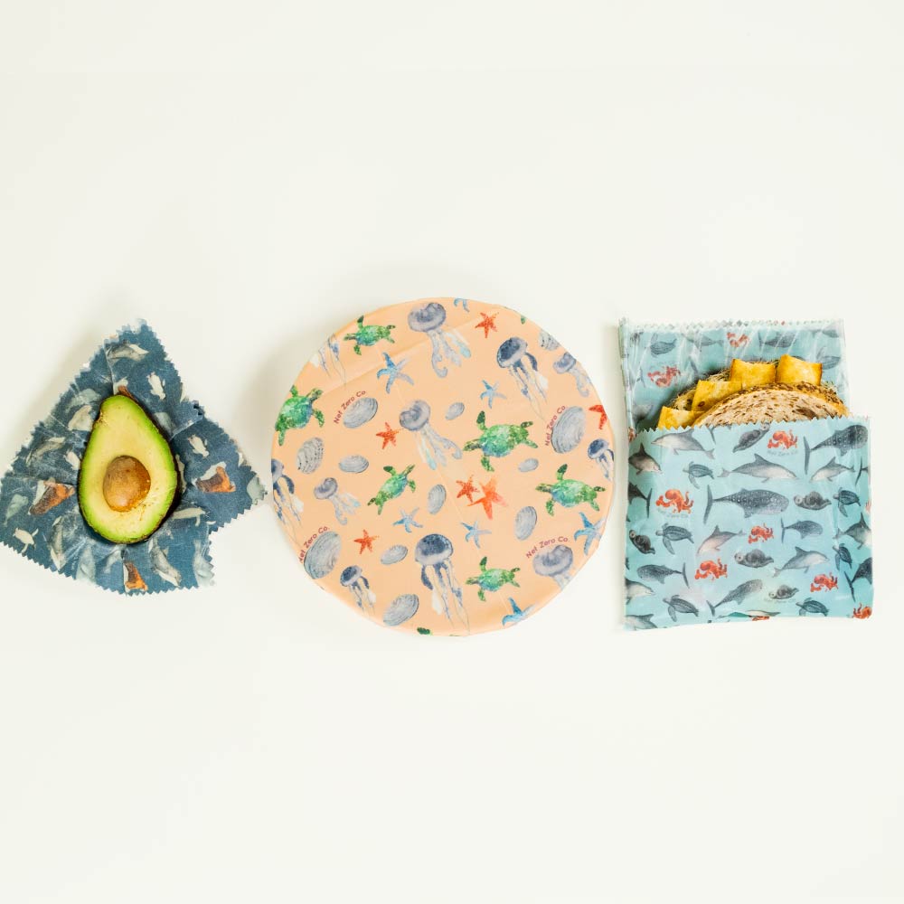 Reusable Beeswax Food Wraps (Set of 3)  Zero Waste and Plastic-Free – A  Drop in the Ocean